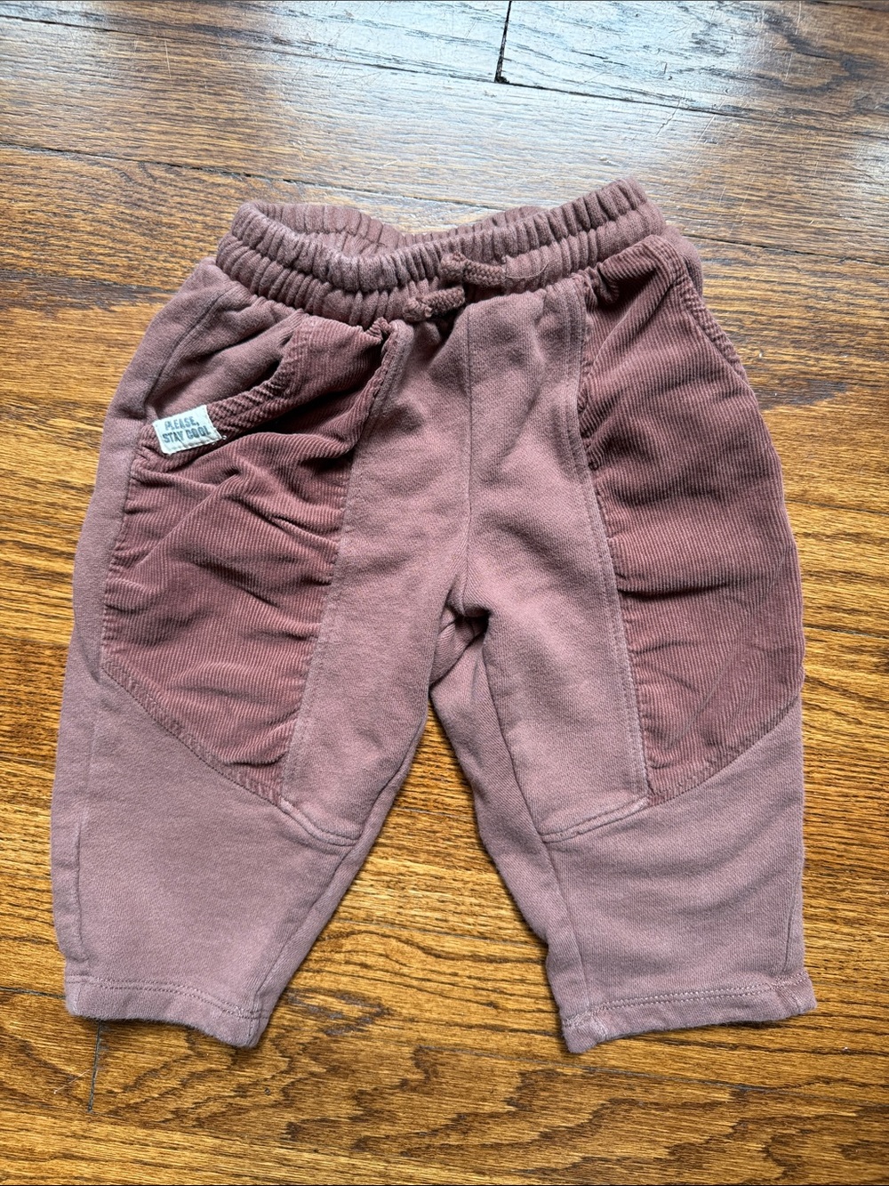 Zara Baby Toddler Soft Mauve Kids Corduroy Panel Jogger Pants